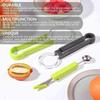 4 In 1 Stainless Steel Fruit Tool Set Melon Ball Spoon Set Knife Shape Set Fruit Carving Knife Cutter Watermelon Slicer Kitchen Accessories KTY