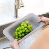 Blue Ginkgo Over-the-Sink Drainer Basket - Wash Vegetables and Fruits, Drain Boiled Pasta, and Dry Dishes - Expandable - A New Home Kitchen Essentials