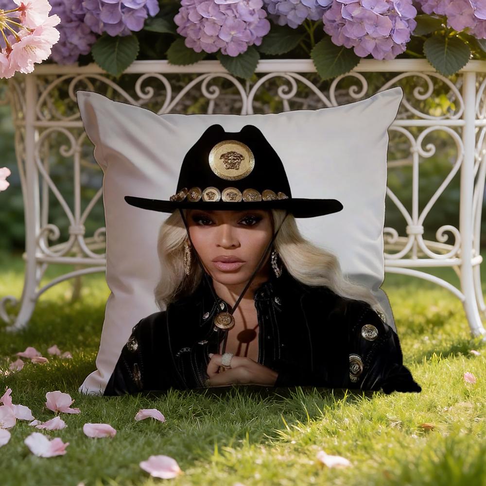 Певец B-Бейонсе C-Ковбой Наволочка для подушки Домашняя и автомобильная Двухсценарная наволочка: Двусторонняя конструкция для максимального комфорта