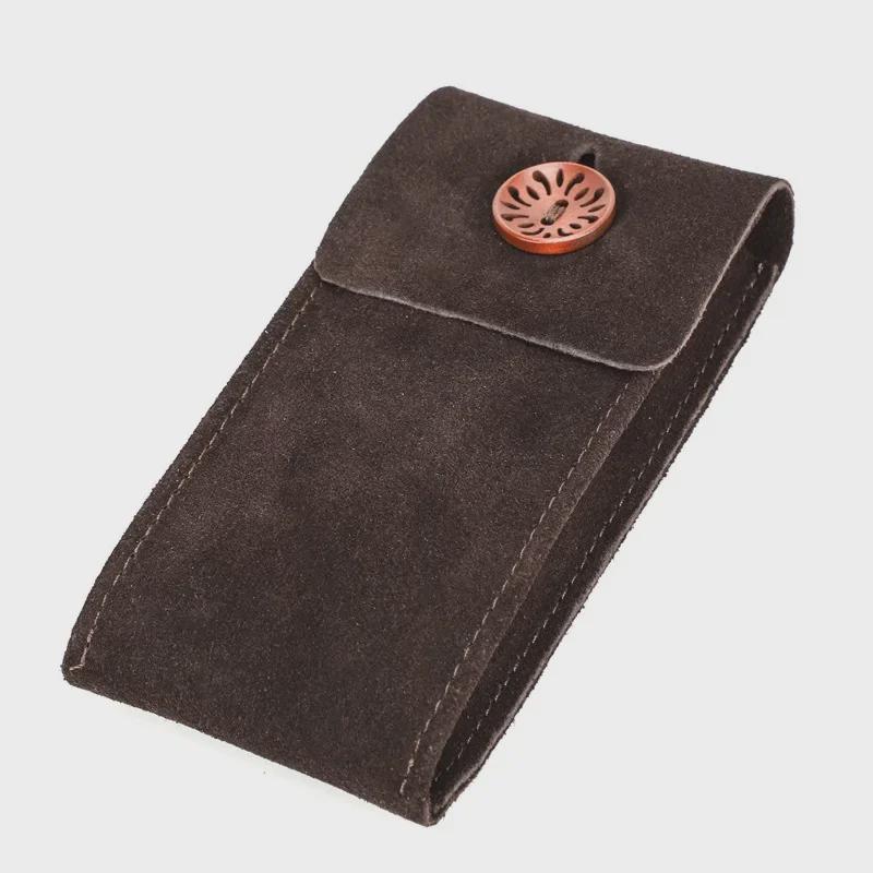 Suede Cowhide Leather Mechanical Watch & Portable Storage Bag