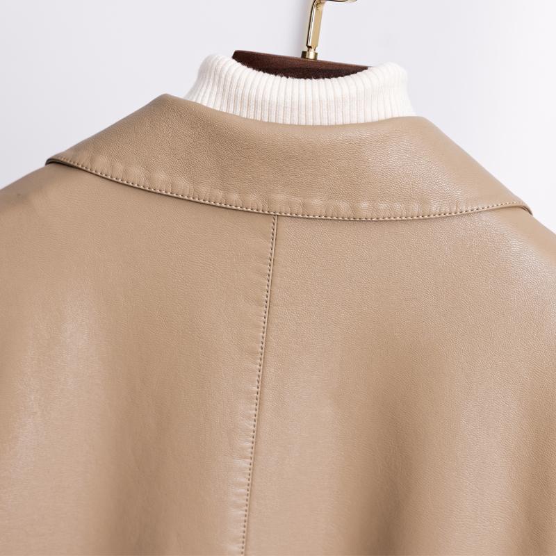 Элегантное пальто из искусственной овчины для женщин, верхняя одежда, куртки из искусственной кожи, женский топ