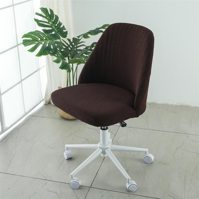 Polar Fleece Stretch Duckbill Chair Cover Curved Back Office Chair Cover Low Back Round Elastic Seat Slipcover Shell Chair Cover