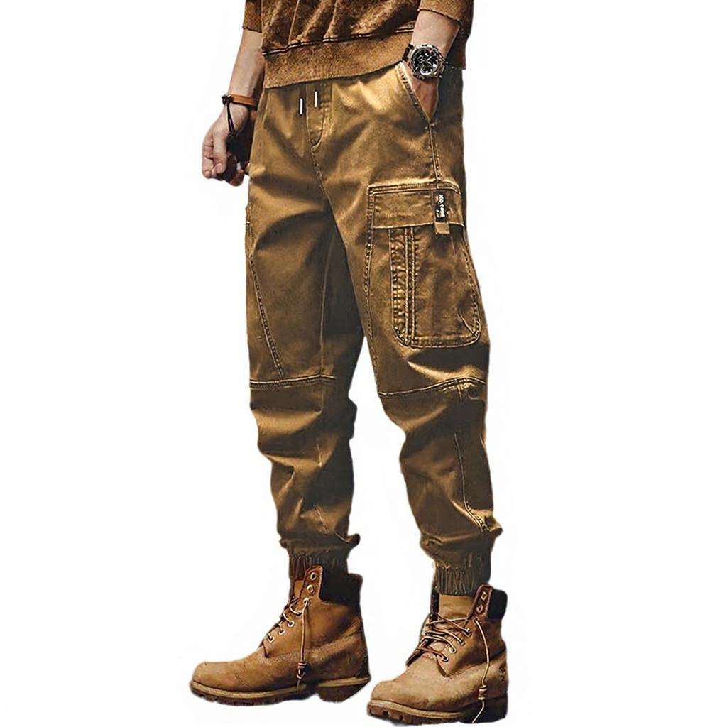 Мужские Повседневные Свободные Прямого кроя Большого размера Широкие брючины Рабочая одежда Брюки