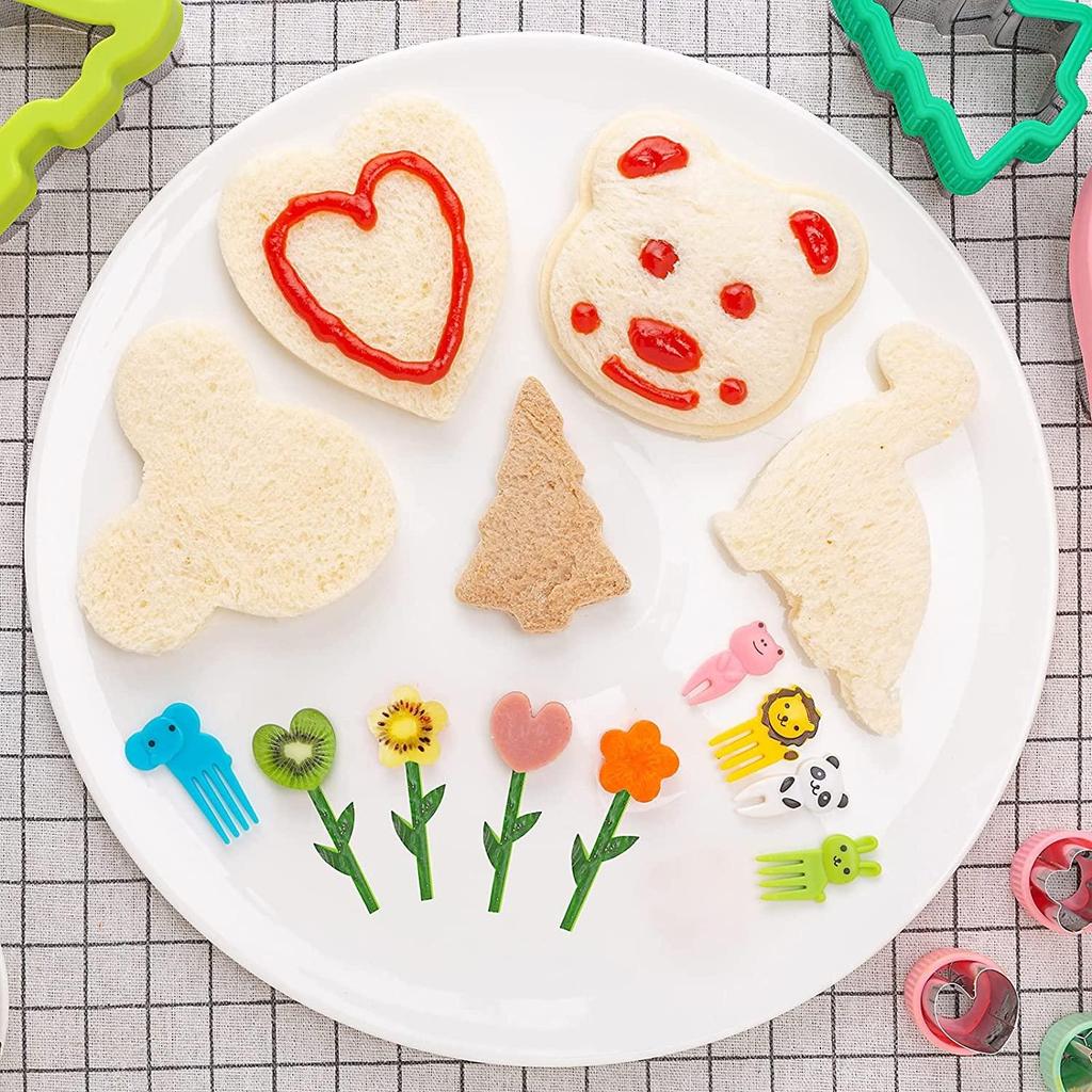Резак для сэндвичей, набор формочек для печенья для детей, включая формочки для сэндвичей, формочки для овощей и фруктов, формочки для печенья в форме сердца