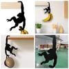 Wooden Monkey Hooks Wallpapers Home Decor Adhesive - Animal Shaped Wall Hooks for Bags Keys, Kitchen Wall Organizer Handcrafted