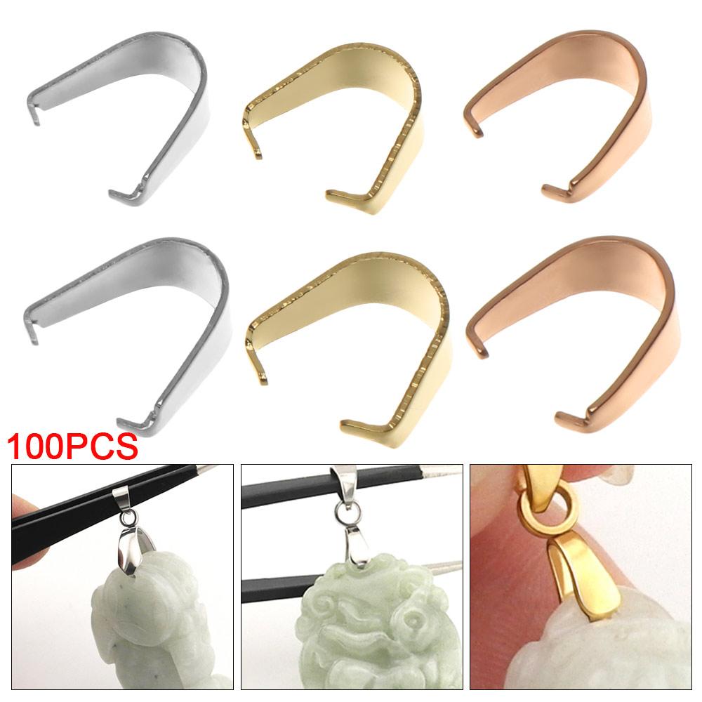 Components Pinch Bail Clasp Pendant Clips Buckle Charm Necklace Hook DIY Jewelry Connector