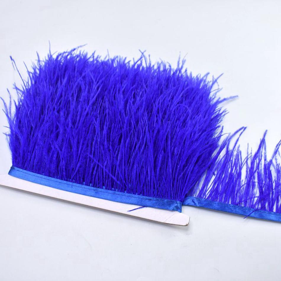 100CM Natural Ostrich Feather Trim Ribbon Crafts DIY Boho Wedding Dresses Sewing White Plume Tape Party Home Decoration