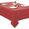 Рождественские украшения для дома, скатерть в полоску в клетку в стиле ретро, хлопок и лен, чехол для вечеринки в ресторане