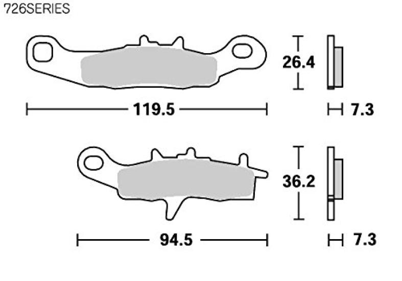 Тормозная колодка KITACO SBS 726RSI Sinter Metal RM85 KX80 KX85 Super Sherper 777-0726077