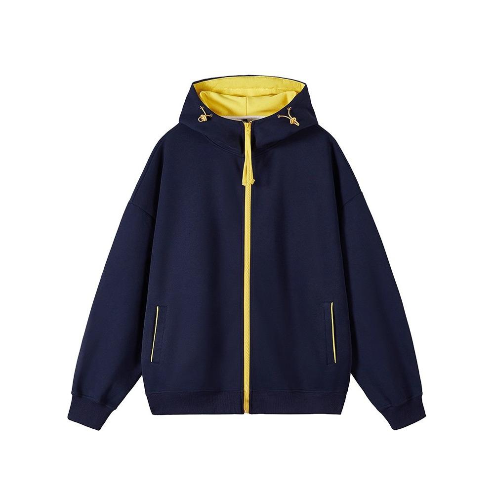 Men's Autumn Winter Color Block Zipper Hoodie - Trendy and Casual Hooded Sweatshirt