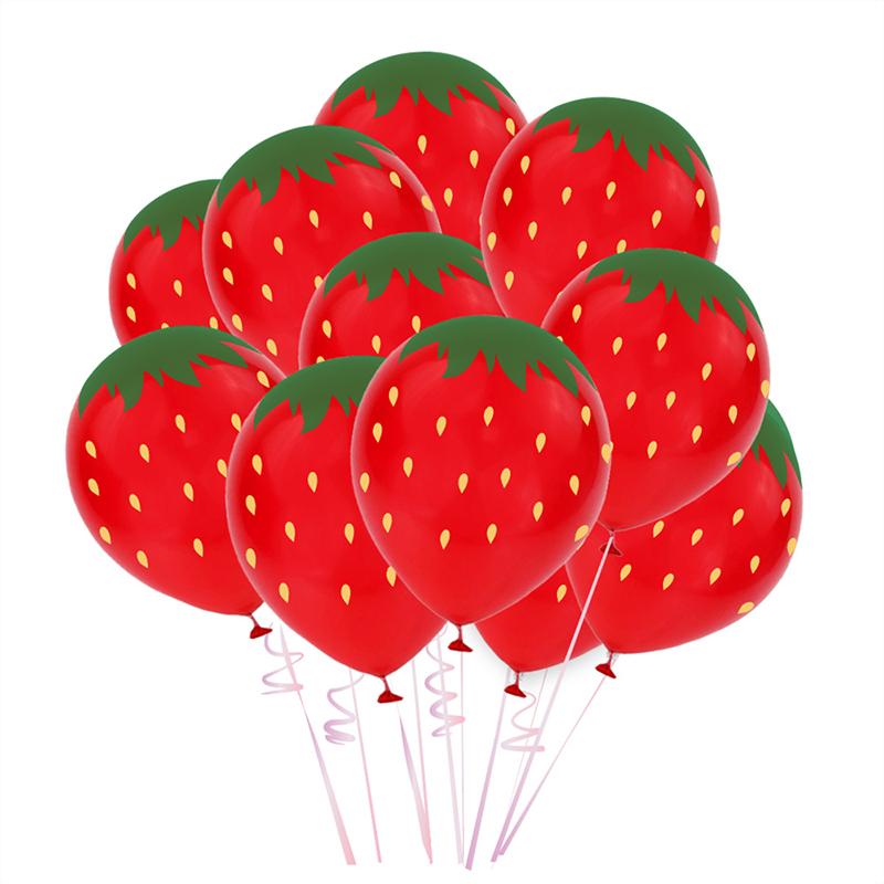 12 шт. тема дня рождения клубника латексные шары фрукты летние украшения для вечеринки реквизит для съемки день рождения украшение домашнего пространства