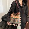 Large Capacity Ethnic Style Crossbody Bags Geometric Bohemian Tote Bag Tassel Shoulder Bag  Travel