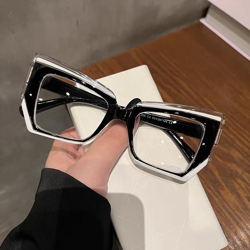 Glasses For Women Fashion Retro Cat-eye Contrasting Colors High-end High-definition Fashionable Anti-blue Light
