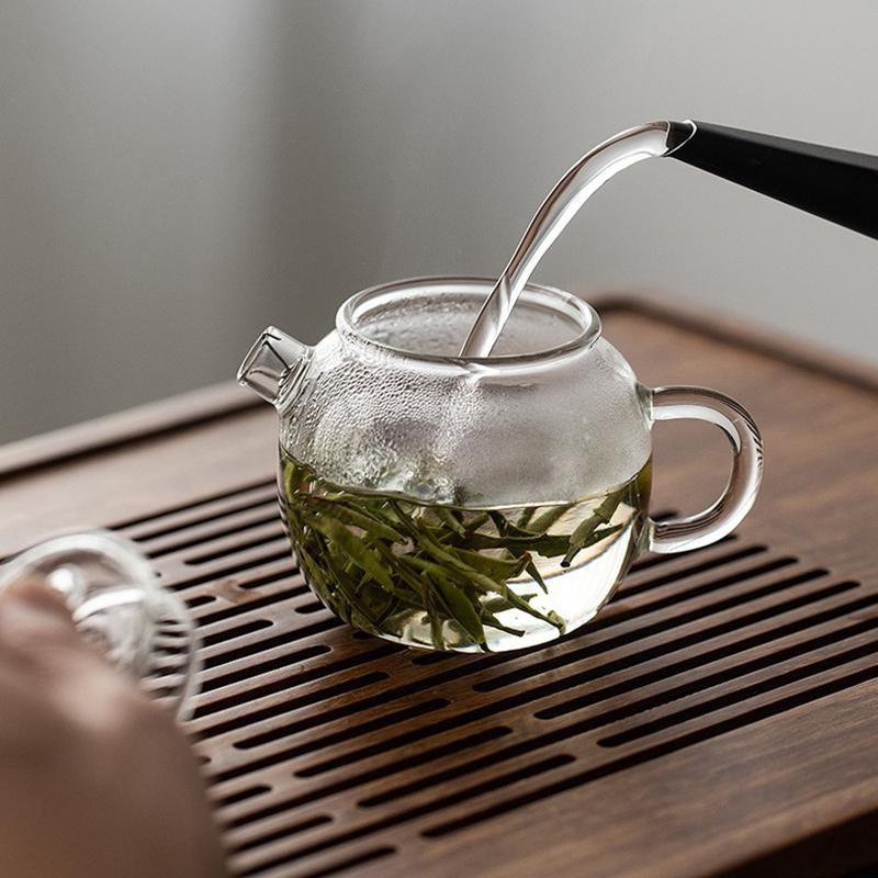 150Ml/5Oz Mini Clear Glass Teapot High Borosilicate For Beverages Teapot For One Person Use Kung Fu Tea For Home Office Cafe