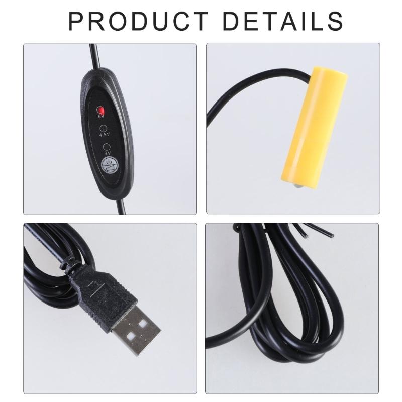USB 5V 2A на 3V 4.5V 6V Заменитель батареек AA Кабель для замков с отпечатками пальцев и светодиодных игрушек для праздничных украшений