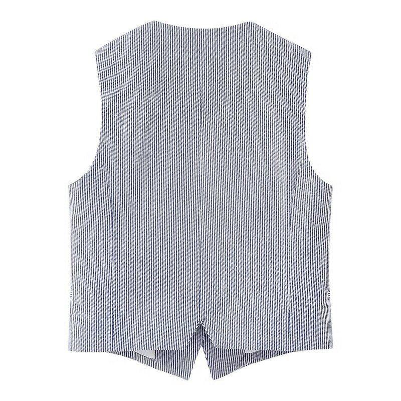 Fashion Style 2024 Spring New Arrival Women's Clothing Fashion Stylish Slim Looking Versatile Vest High Waist Shorts Suit