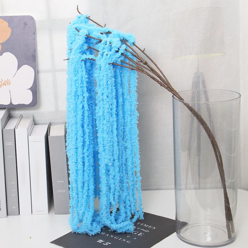 1PC Wool Wedding Decor Accessories Artificial Plants Soft Decoration Solid Party Simulated Long Spike Flower Wedding