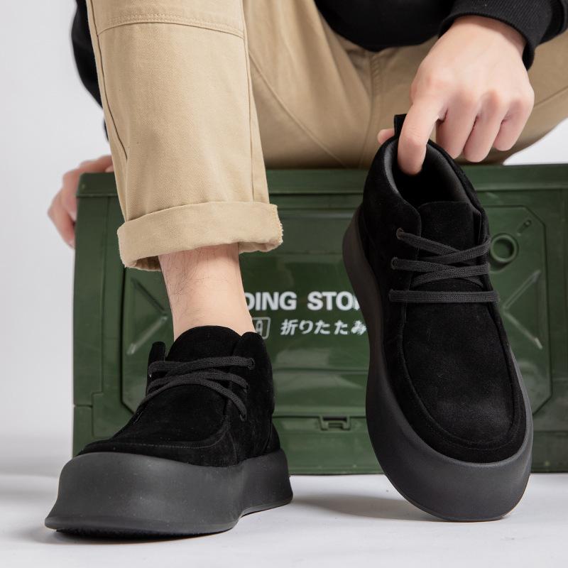 Korean Version of Trendy Martin Boots Men's British Retro Autumn and Winter Matte Leather Thick-soled Tooling Velvet Thermal Casual Board Shoes