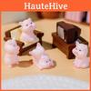 Cute Resin Cartoon Pig Figurines Animal Desk Car Accessories Home Decor Set