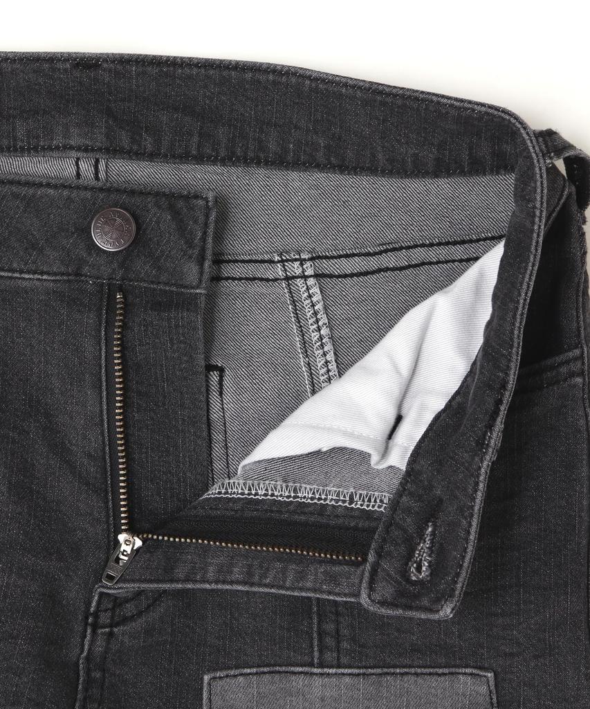 AVIREX PATCH STRETCH DENIM PANTS women's M 010 black 783-4211601