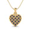 Blue Sapphire Heart Pendant - 925 Sterling Silver