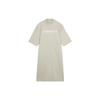 Essentials FW22 Серое платье миди с коротким рукавом и принтом в виде дымчатых букв Женское платье FOG-FW22-062