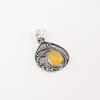Yellow Cat's Eye Gemstone 925 Sterling Silver Jewelry Handcrafted Pendant 1.45" PP-27-35