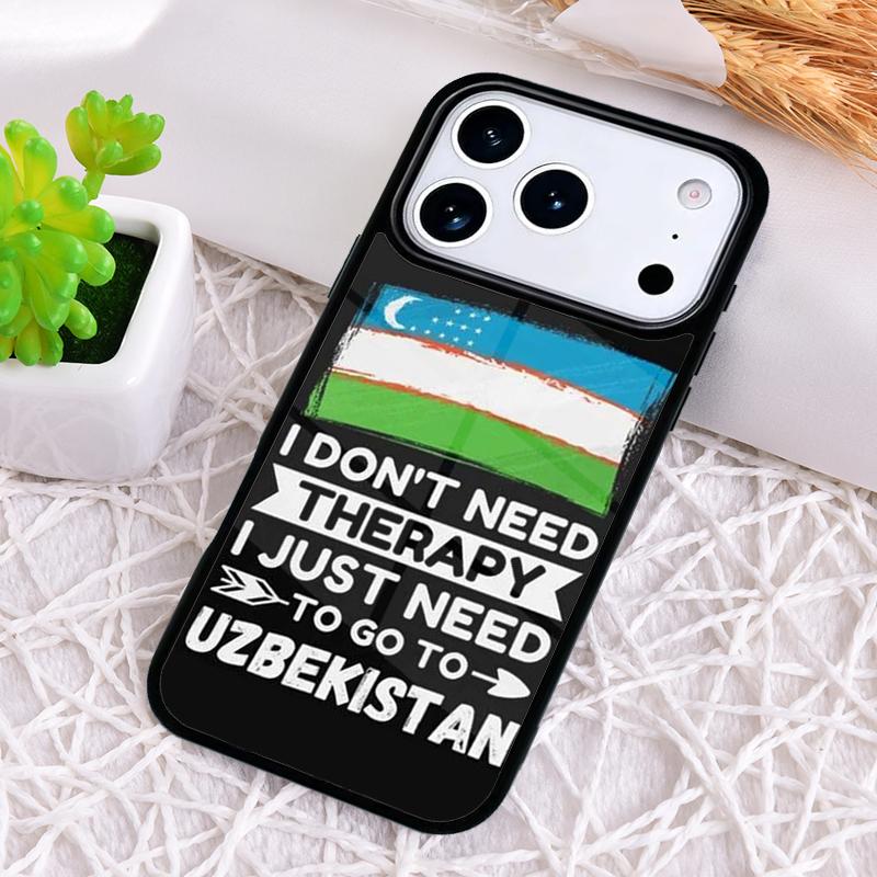 Чехол для телефона с эмблемой национального флага Узбекистана для iPhone 17 Air 16 15 11 12 14 13 Pro Max Ударопрочный чехол