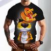 Забавная мультяшная футболка с 3D цифровой печатью для мужчин, летняя, свободного кроя, с коротким рукавом и круглым вырезом