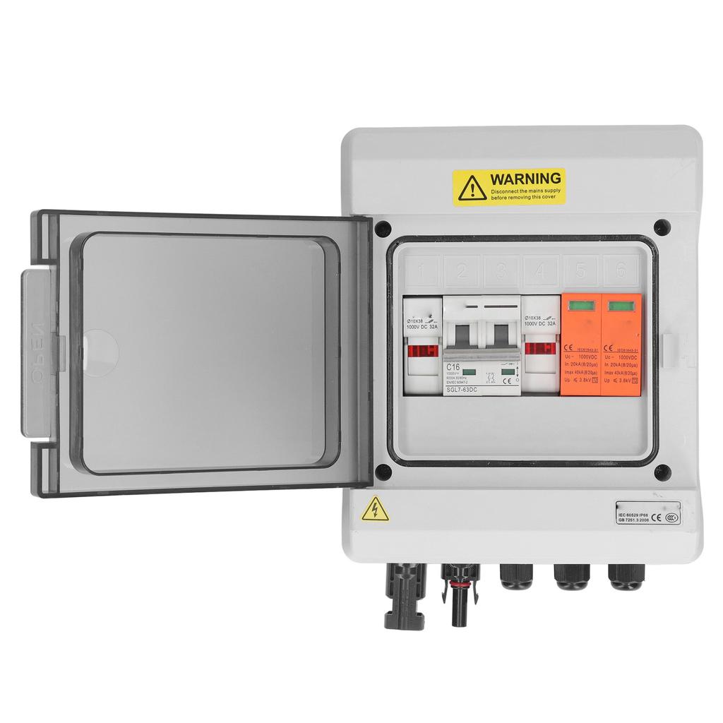 DC1000V PV Combiner Box 1 в 1 Out Solar Combiner Box с предохранителем 15A 16A DC Circuit Breaker для