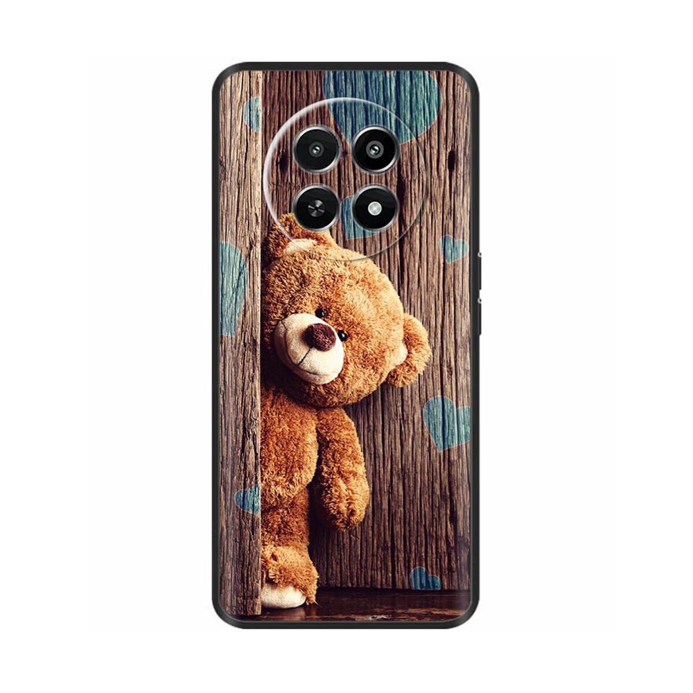 Для Realme 12 5G 12X Чехол для телефона Цветочный принт Мягкий черный ТПУ Fundas Для Realme12 12 X Защитный бампер Para Coque Etui Capas