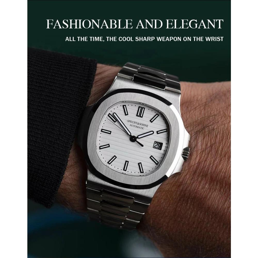 Новые мужские часы Specht&Sohne, механические часы, Япония, Miyota 8215 Movt, розовое золото, нержавеющая сталь, классические часы 5711, водонепроницаемые