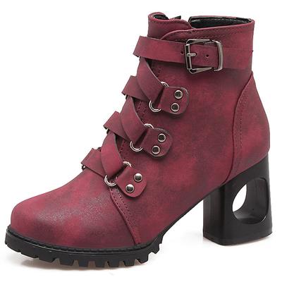 Ботинки Martin, ботильоны на толстом каблуке, большой размер, заклепки, перекрестные ремешки, женская обувь, стиль Perennial 5047