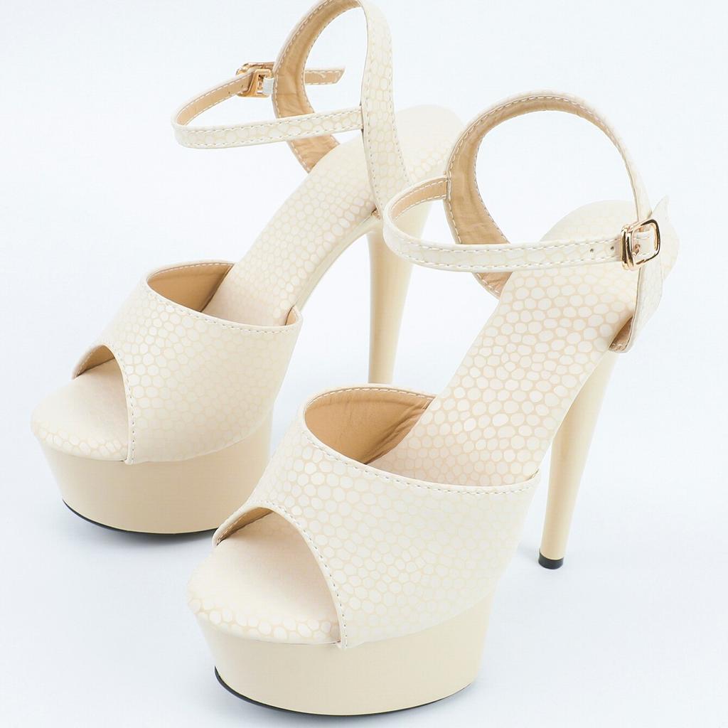 Women's Shoes Spring Clear Heels Sexy Sandals Slipper Girls Shoe for Party Club 14cm Heel 4cm Platform LFD-B3606