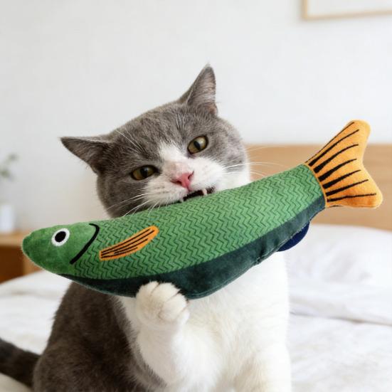 Catnip Toy with Built-in Bell Tail Persimmon And Tomato Shapes Cat Toy for Interactive Play Soft Chew-Resistant Plush Toys