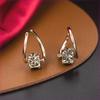 New trendy niche design high-end earrings women's versatile small exquisite zircon earrings