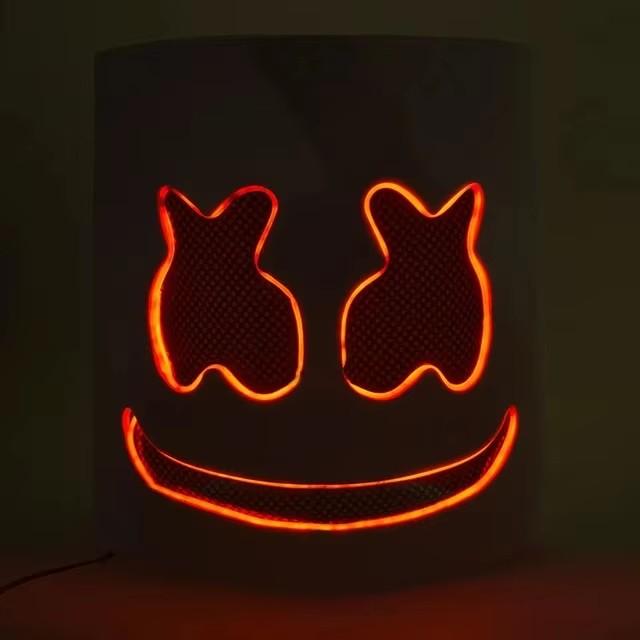 Светодиодная маска и перчатки DJ Marshmello Головной шлем Светящаяся Косплей Головной убор для мужчин и женщин Музыкальный фестиваль Реквизит для Хэллоуина