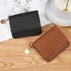 Korean Style Women's Solid Color Multi-Card Wallet with Zipper Coin Compartment.