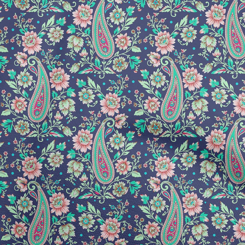 oneOone Cotton Flex Dark Peach Fabric Paisleys Craft Projects Decor Fabric Printed By The Yard 40 Inch