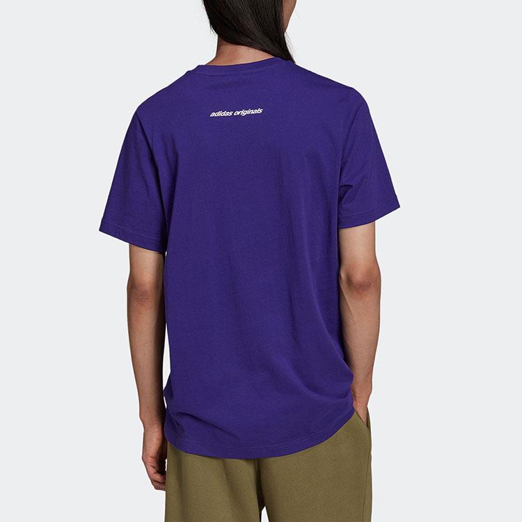 adidas Футболка Originals Multi Logo Print Casual с круглым вырезом, мужские топы College-Purple HE3055