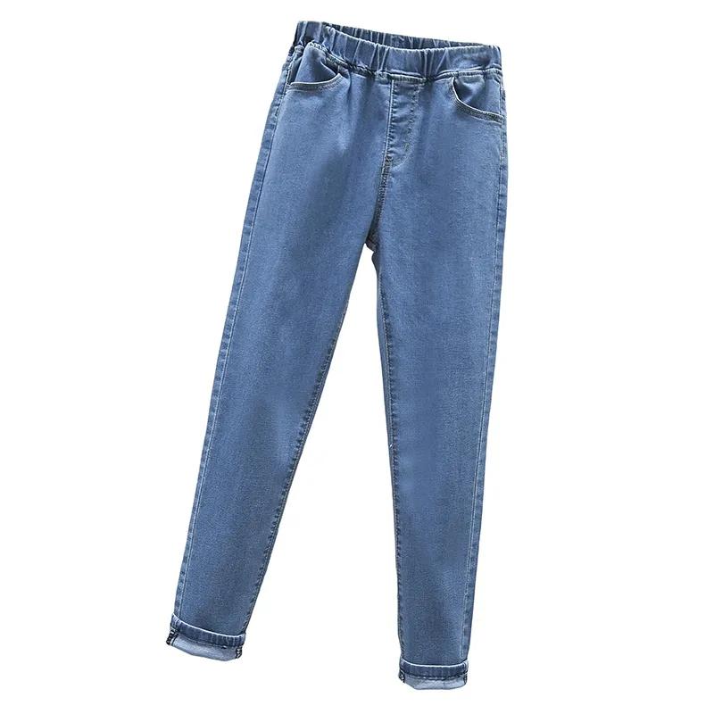 Джинсы-скинни Stretch Vintage Denim Брюки с высокой талией и эластичной резинкой Узкие брюки-карандаш Mom Jeans Plus Size