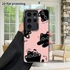 Phone Case: 2D Flat Samsung Galaxy A34 A35 M05 M06 S20 S22 S21 FE Plus 5G Protective Case, Couple Style, Pink Base with Black Cat, Christmas and Hallo