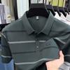 Поло с отложным воротником в полоску, короткий рукав, летнее, свободного кроя, Business Casual, топ, футболка-поло