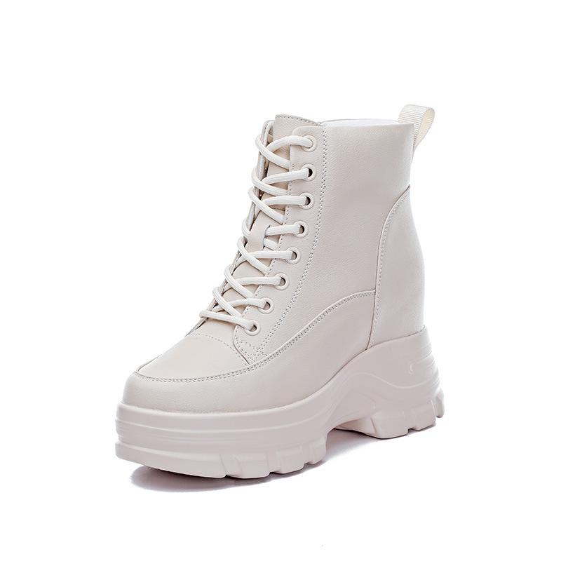 Martin boots women's boots 2026 new muffin inner height increase autumn and winter velvet thin short boots cotton shoes short boots