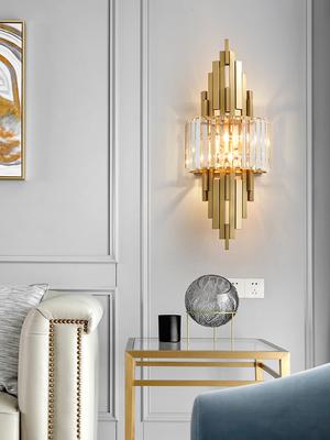 Nordic LED Роскошный металлический хрустальный настенный светильник Креативный настенный светильник для гостиной, прихожей, у кровати, внутреннее украшение, настенное освещение