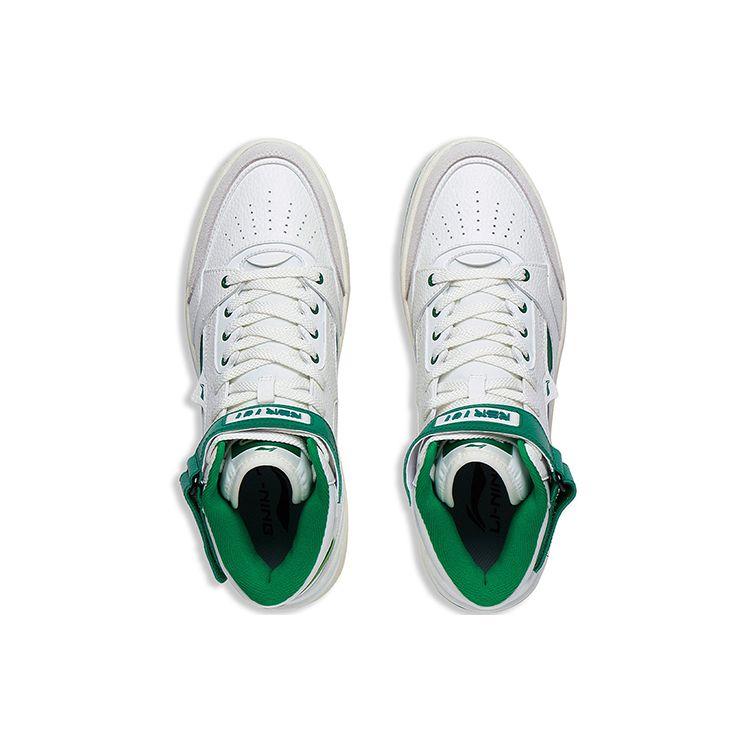 Кроссовки Li Ning Rsr 101 Hi Dream Theme Show с высоким берцем в стиле ретро для баскетбола, мужские кроссовки, белые, зеленые, ABCS085-3