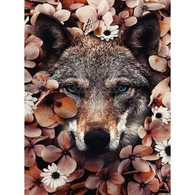 5D DIY комплект алмазной живописи краска цветок животное лиса волк кошка тигр полная круглая вышивка мозаика вышивка крестиком домашний декор