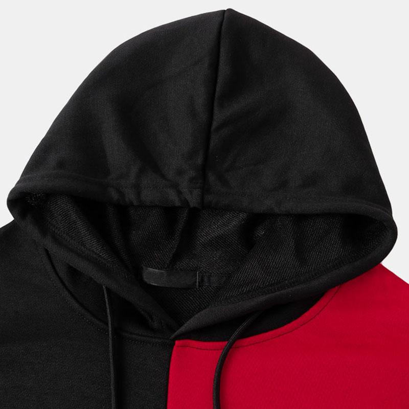 ChArmkpR Мужские толстовки с длинными рукавами и принтом в стиле пэчворк Street на шнуровке