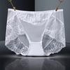 Женское кружевное нижнее белье, женские трусики больших размеров, прозрачные, бесшовные, сетчатые, хлопковые, с внутренней стороны, с треугольными чашечками и средней талией