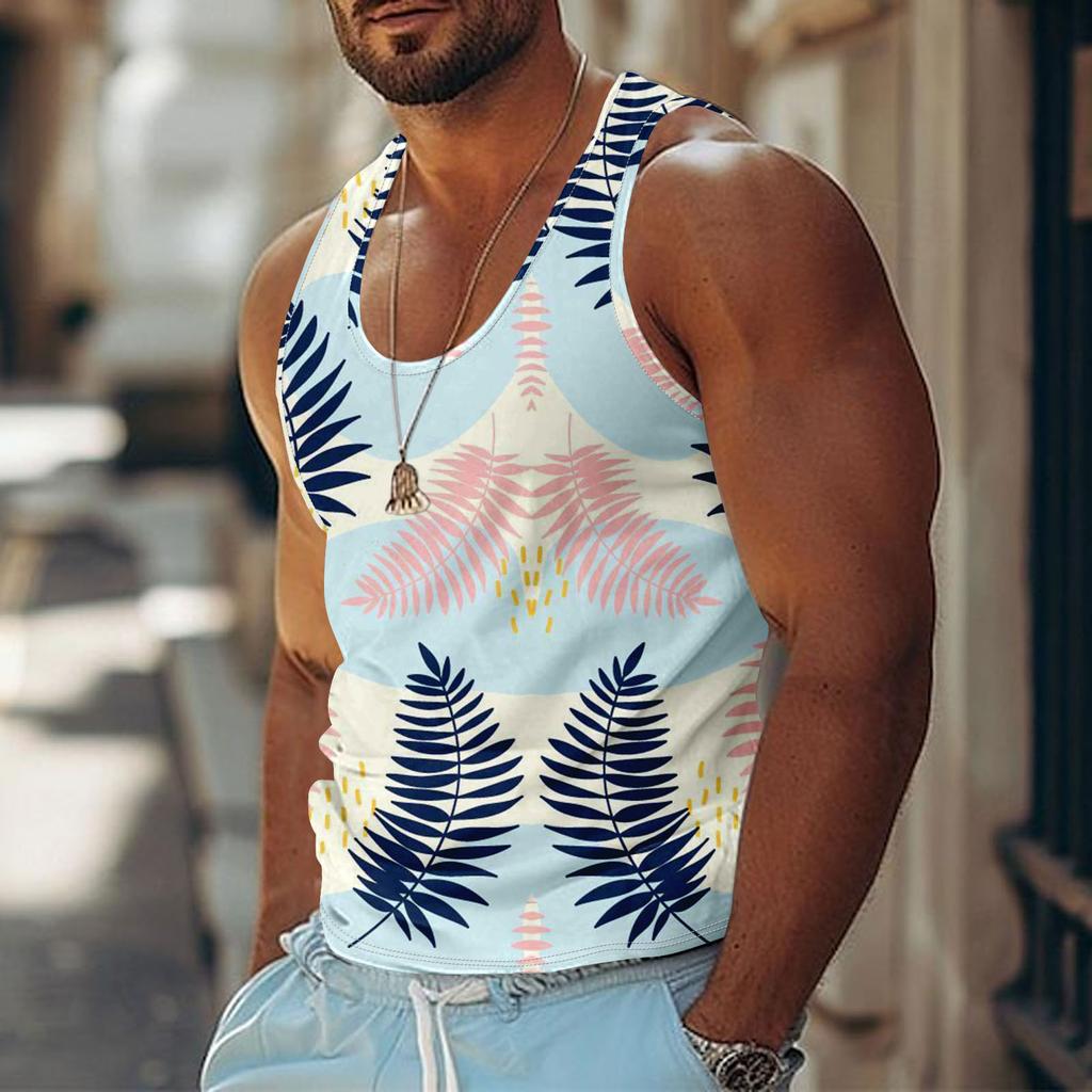 Мужская летняя пляжная майка для серфинга, большой размер, повседневный дышащий топ без рукавов, свободная майка с принтом, мужская рубашка